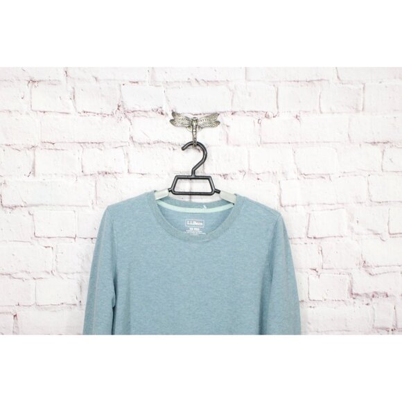 LL Bean Cozy Sweatshirt Split Hem Cadet Blue Heather Size XS - Picture 2 of 9